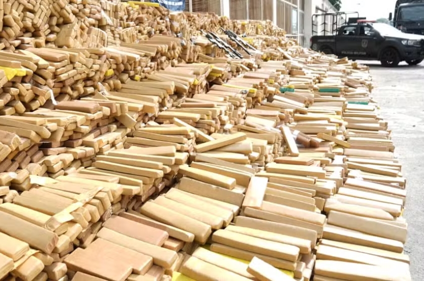 PM e Batalhão de Ações com Cães fazem a maior apreensão de maconha da história do Brasil no Complexo da Maré