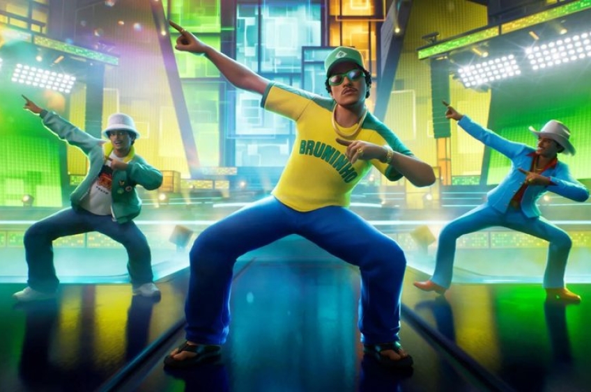 Bruno Mars vira ícone do Fortnite com skin inspirada no Brasil 