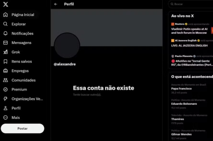 Após cobrança de multa, Moraes desativa conta no X e dispara críticas contra plataforma