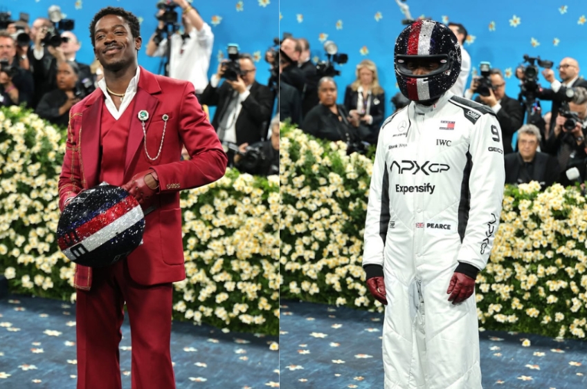 No Met Gala, Damson Idris homenageia “F1” com look inspirado em filme com Brad Pitt 